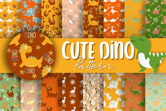 Boho Cute Dino Digital Paper Patterns: Your All-in-One Creative Toolkit for Playful, On-Trend Design