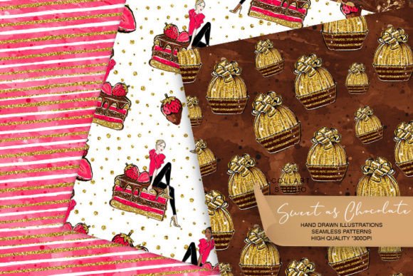 Chocolate Patterns & Champagne Clipart