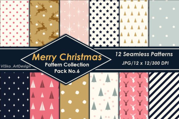 Christmas Seamless Patterns Set Pack 6