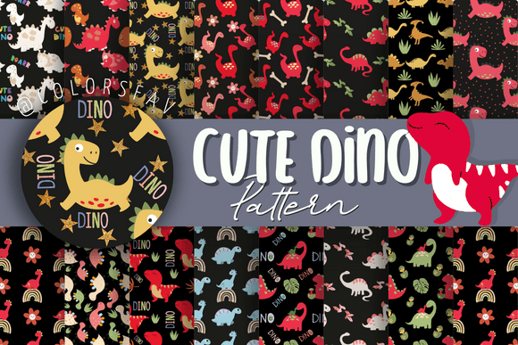 Dark Cute Dino Digital Paper Patterns: Strategic Design Assets for Purpose-Driven Creativity