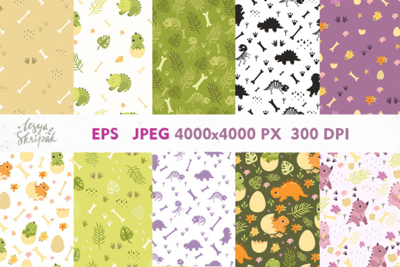 Dinosaur Patterns & Digital Paper