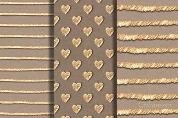 Elevating Creative Excellence with 3 Abstract Gold Seamless Patterns