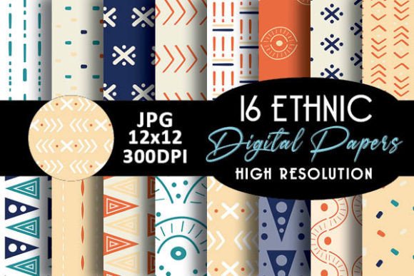 Ethnic Digital Papers Patterns: Creative, Culturally Inspired Backgrounds for Meaningful Projects