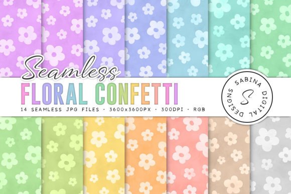 Floral Confetti Seamless Patterns