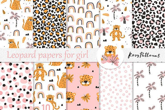 Funny Leopard Seamless Girl Patterns