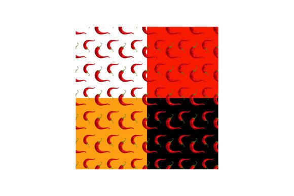 Geometric Seamless Patterns with Chili Pepper Motifs
