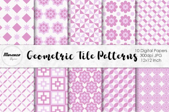 Geometric Tile Patterns - Pink