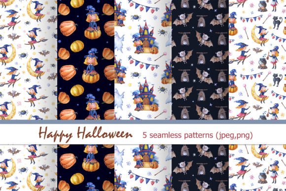 Halloween Patterns.Watercolor: Playful, Print-Ready Designs for Every Creative Project