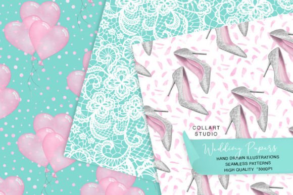 Hand-Drawn Wedding Digital Papers: Original, Versatile & Print-Ready Art for Every Creative Project