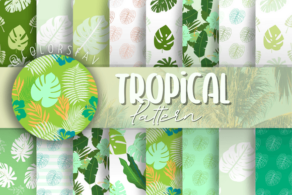 Mint Tropical Seamless Patterns Bundle