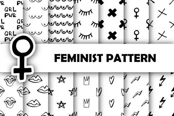 Modern Feminist Seamless Patterns