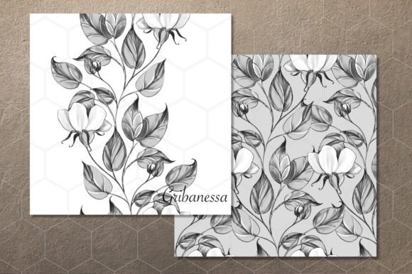 Monochrome Floral Patterns: Timeless Versatility in High-Resolution Digital Design