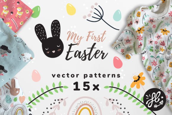 My First Easter Cute Boho Patterns Set