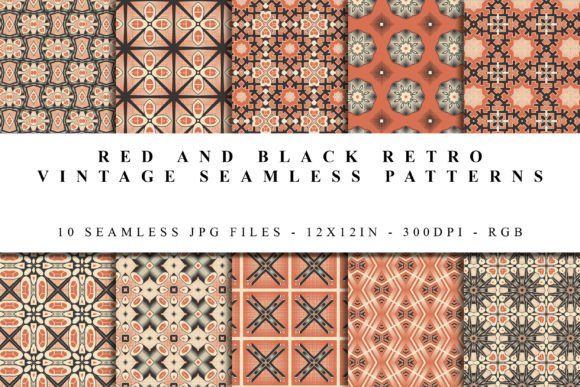 Red and Black Retro Vintage Patterns