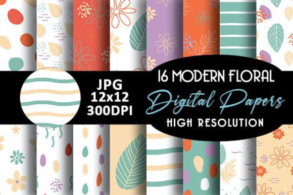 Red and Purple Modern Floral Patterns
