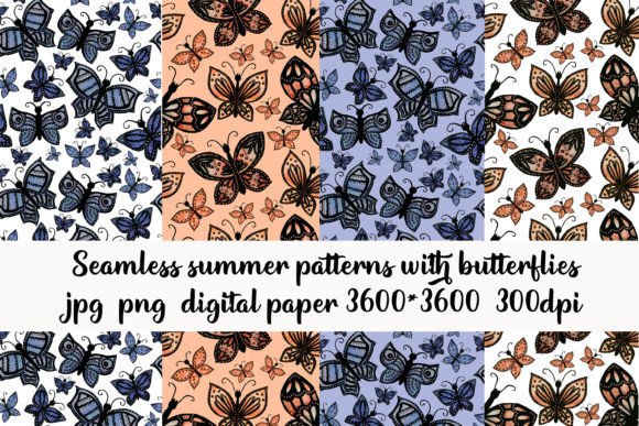 Seamless Summer Patterns Butterflies