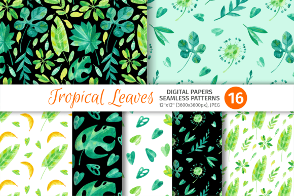 Tropical Green Floral Patterns: Vibrant, Versatile & Ready to Elevate Your Creative Projects