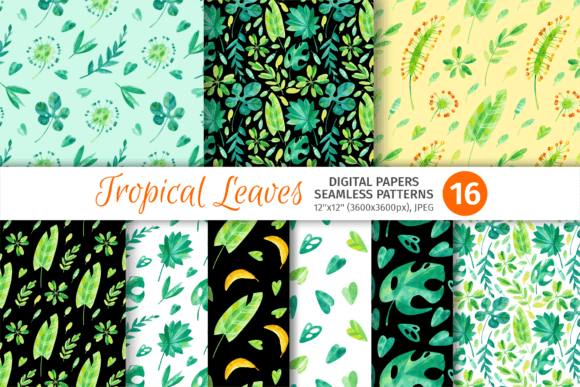 Tropical Jungle Leaves, Summer Patterns